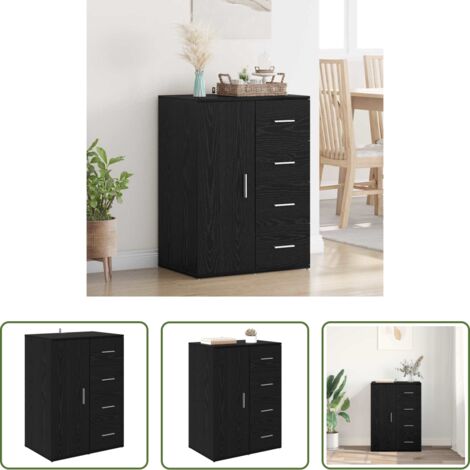 Almacenamiento en cocina -  Vitrina Roble Negro 59 x 39 x 80 cm Madera contrachapada