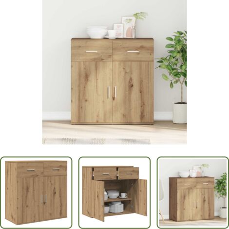 Almacenamiento en comedor -  Aparador Roble artesanal 78 x 38 x 80 cm Madera de ingeniería