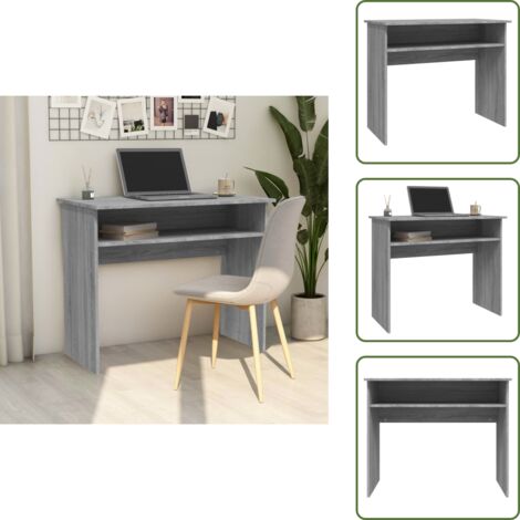 Almacenamiento en escritorio - vidaXL Escritorio de madera contrachapada gris Sonoma 90x50x74 cm - Escritorio para estudio
