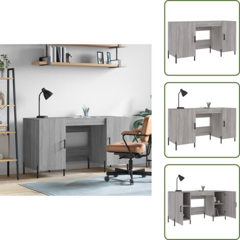 Almacenamiento en escritorio - vidaXL Escritorio madera de ingeniería gris Sonoma 140x50x75 cm - Escritorio industrial