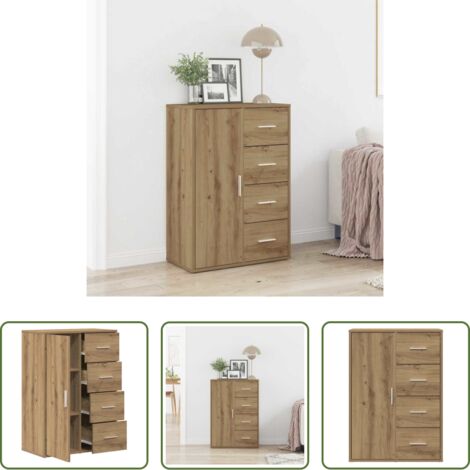 Almacenamiento en madera -  Aparador Roble artesanal 60 x 31 x 84 cm Madera de ingeniería