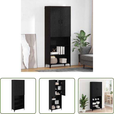 Almacenamiento en pared -  Alacena Roble Negro 69,5 x 34 x 180 cm Madera contrachapada