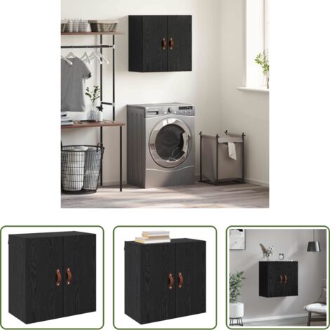 Almacenamiento en pared -  Mueble de pared Montaje en la pared Roble negro 60 x 31 x 60 cm