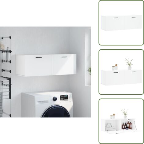 Almacenamiento en pared - vidaXL Armario de pared madera de ingeniería blanco 100x36,5x35 cm - Armario blanco