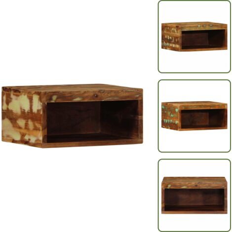 Almacenamiento en pared - vidaXL Mueble de TV de pared madera maciza reciclada 40x30x19 cm - Mueble de TV de madera