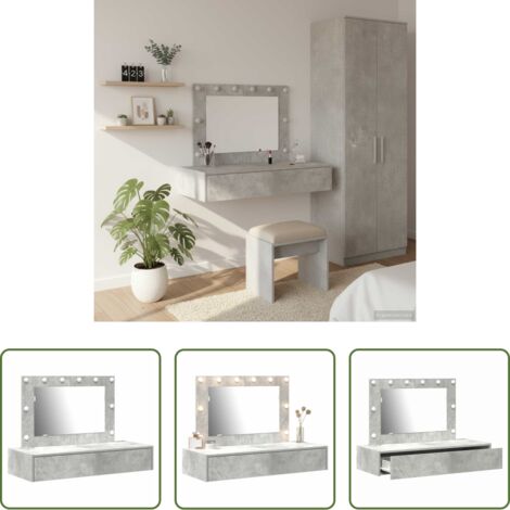 Almacenamiento en tocador -  Mesa Tocador Gris 100 x 40 x 70 cm Madera de ingeniería