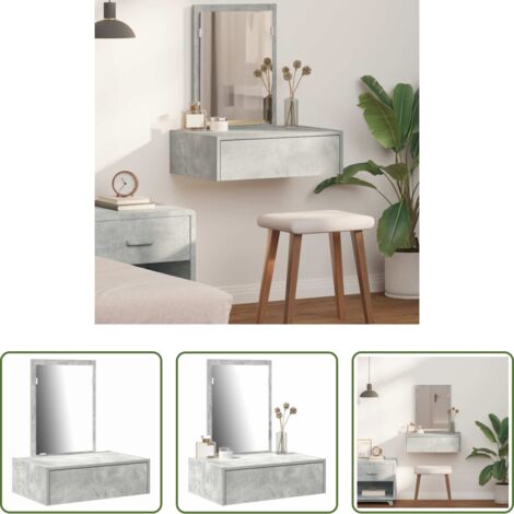 Almacenamiento en tocador -  Mesa Tocador Gris 60 x 40 x 70 cm Madera de ingeniería