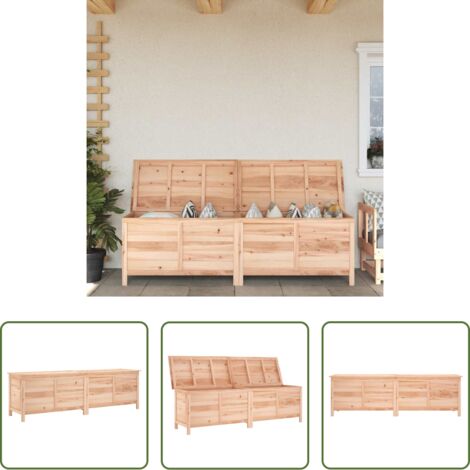 Almacenamiento exterior -  Arcón de jardín madera maciza abeto 198,5x50x56,5 cm