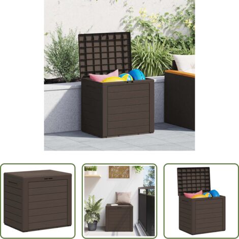 Almacenamiento exterior -  Caja de almacenaje de jardín polipropileno marrón 58,5x46x55 cm