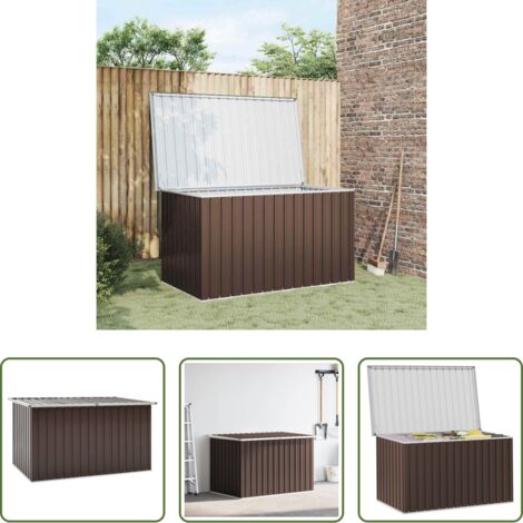 Almacenamiento exterior -  Caja de almacenamiento de jardín marrón 171x99x93 cm