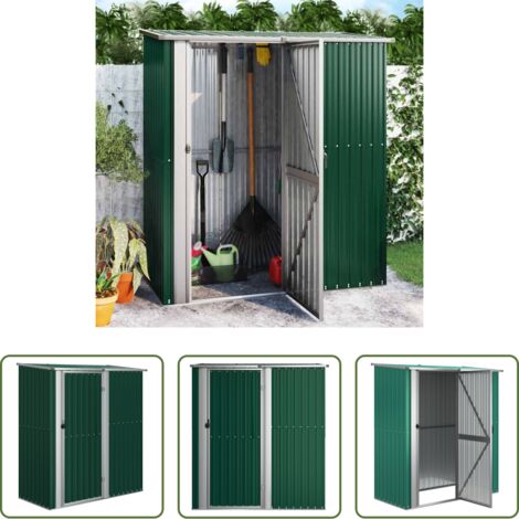 Almacenamiento exterior -  Caseta de jardín verde 180,5x97x209,5 cm acero galvanizado