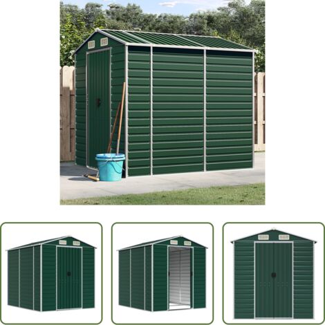 Almacenamiento exterior -  Caseta de jardín verde 191x215x198 cm acero galvanizado