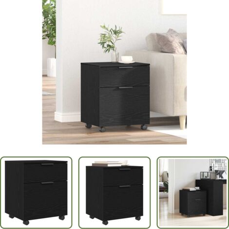 Almacenamiento -  Gabinete para Archivos con cajón Roble Negro 45 x 38 x 54 cm