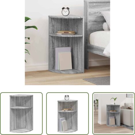 Almacenamiento interior -  Mesa Auxiliar Gris Sonoma 29,6 x 29,6 x 60 cm