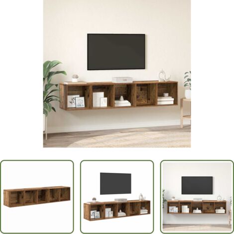 Almacenamiento -  Juego de muebles de TV 2 pcs Madera Vieja Madera contrachapada