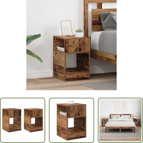 Almacenamiento -  Mesa Auxiliar 2 pcs Madera vieja 30,5 x 30 x 45 cm