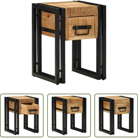Almacenamiento -  Mesa Auxiliar con cajón 30 x 30 x 40 cm Madera de mango maciza