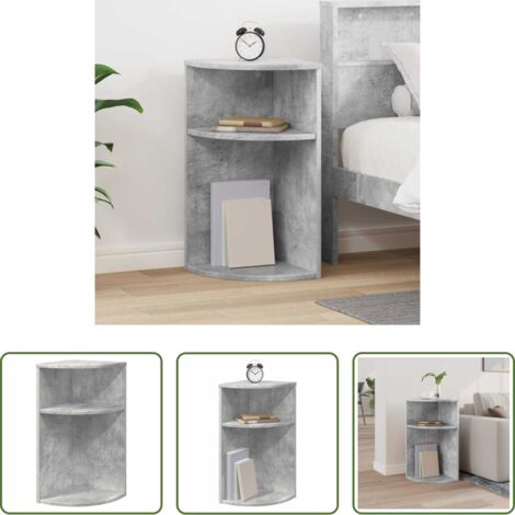 Almacenamiento -  Mesa Auxiliar Gris Concreto 29,6 x 29,6 x 60 cm