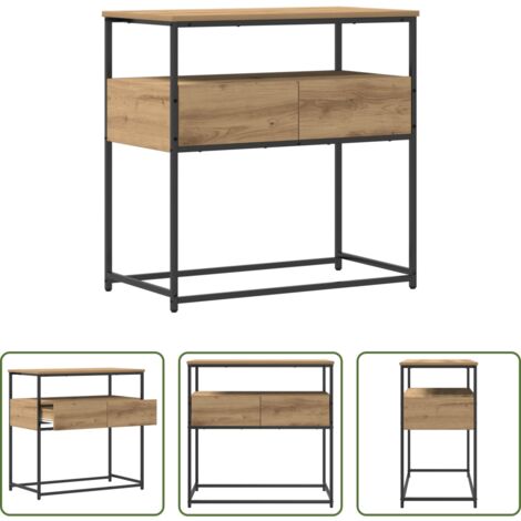 Almacenamiento -  Mesa Consola con cajón Roble artesanal 75 x 40 x 75 cm