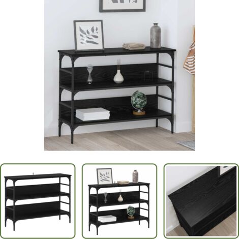 Almacenamiento -  Mesa Consola Roble negro 100 x 32 x 75 cm Madera contrachapada