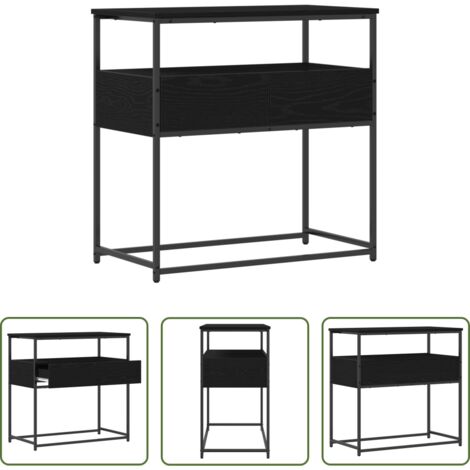 Almacenamiento -  Mesa Consola Roble Negro 75 x 40 x 75 cm Madera de ingeniería