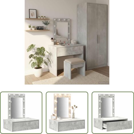 Almacenamiento -  Mesa Tocador Gris 60 x 40 x 70 cm Madera de ingeniería