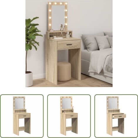 Almacenamiento -  Mesa Tocador Roble Sonoma 50 x 41 x 135 cm Madera de ingeniería