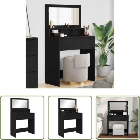 Almacenamiento -  Mesas de tocador de dormitorio Negro 80 x 39,6 x 135 cm