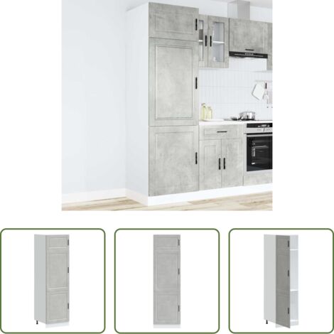 Almacenamiento -  Mueble de cocina Porto de madera contrachapada gris hormigón