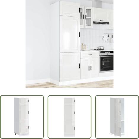 Almacenamiento -  Mueble de cocina Porto madera contrachapada blanco brillante