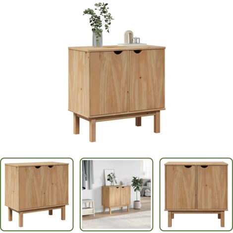 Almacenamiento -  Mueble de recibidor OTTA madera maciza de pino 75x40x75 cm