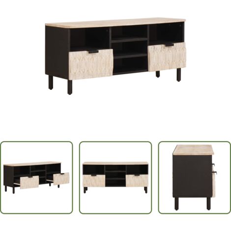 Almacenamiento -  Mueble de TV con cajón Acabado de Lavado 100 x 33 x 46 cm