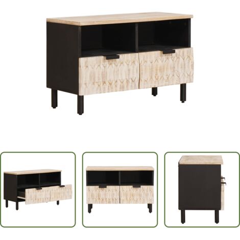 Almacenamiento -  Mueble de TV con cajón Acabado de Lavado 70 x 33 x 46 cm