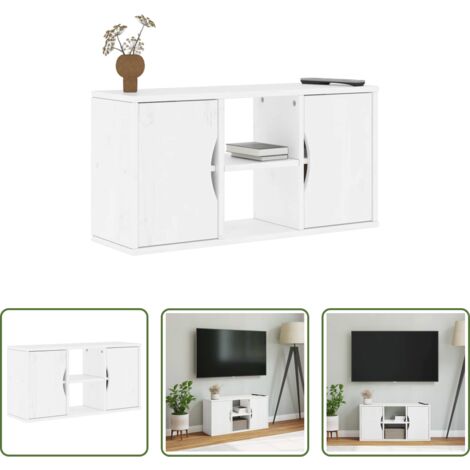 Almacenamiento -  Mueble de TV ODDA madera maciza de pino blanco 79x24x40 cm