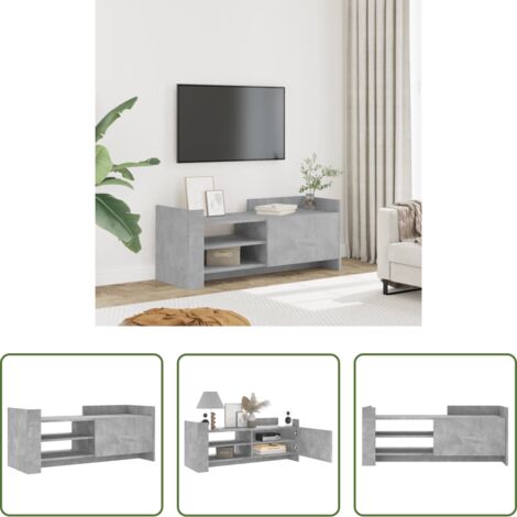 Almacenamiento -  Mueble para TV contrachapada gris hormigón 100x35x40 cm