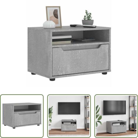 Almacenamiento -  Mueble TV VISNES gris hormigón 60x40x38 cm madera ingeniería