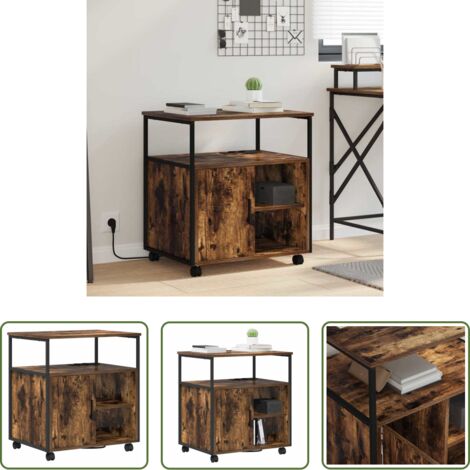 Almacenamiento organizado -  Gabinete con Estación de Carga Roble ahumado 61 x 46 x 67 cm