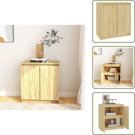 Almacenamiento organizado - vidaXL Armario auxiliar de madera maciza de pino 60x36x65 cm - Muebles decorativos
