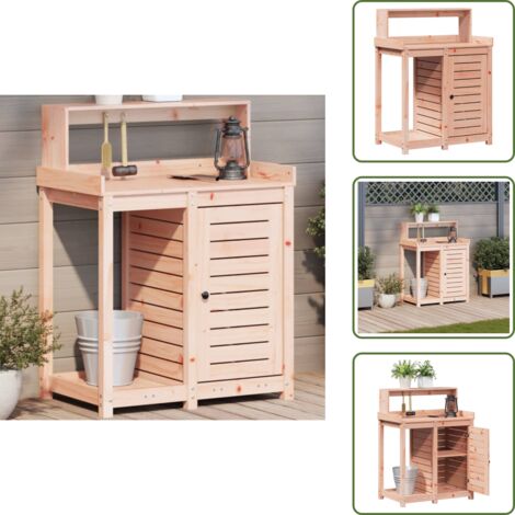 Almacenamiento para jardinería - vidaXL Mesa de plantación con estantes madera Douglas 82,5x50x109,5 cm - Mesa exterior