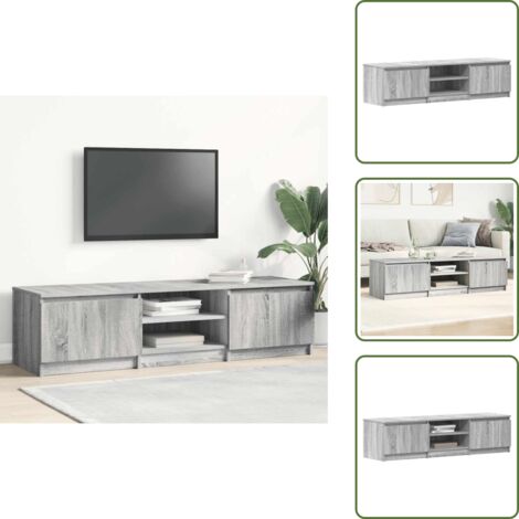 Almacenamiento para TV - vidaXL Mueble de TV madera contrachapada gris Sonoma 140x40x35,5 cm - Muebles de sala