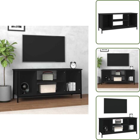 Almacenamiento para TV - vidaXL Mueble de TV madera contrachapada negro 102x35x45 cm - Mueble multimedia