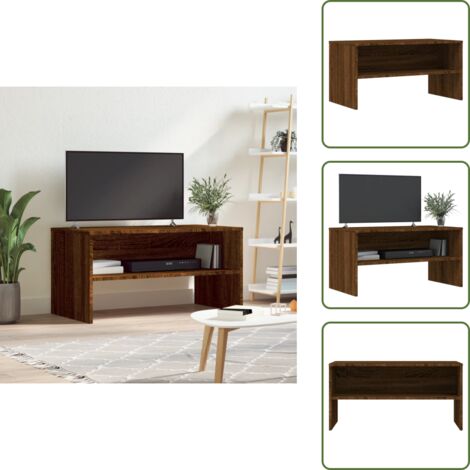 Almacenamiento para TV - vidaXL Mueble de TV madera de ingeniería marrón roble 80x40x40 cm - Mueble de TV con compartimento abierto