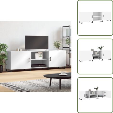 Almacenamiento para TV - vidaXL Mueble para TV madera de ingeniería blanco 150x30x50 cm - Mueble de TV con puerta