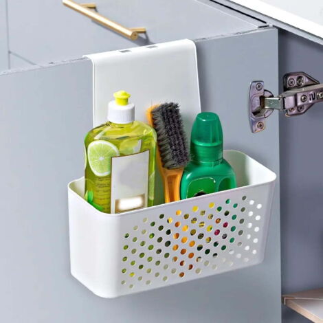 Almacenamiento sobre armarios, almacenamiento sobre puertas, cajas de almacenamiento de plástico, cajas de almacenamiento colgantes, especieros para la cocina, despensa, tocador y baño, accesorios de 
