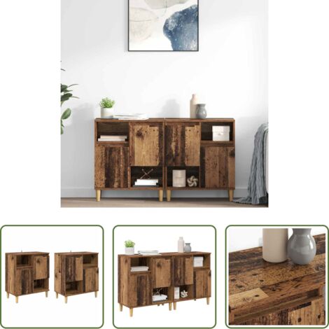 Almacenamiento -  Tableros Lateral 2 pcs Madera Vieja 60 x 35 x 70 cm