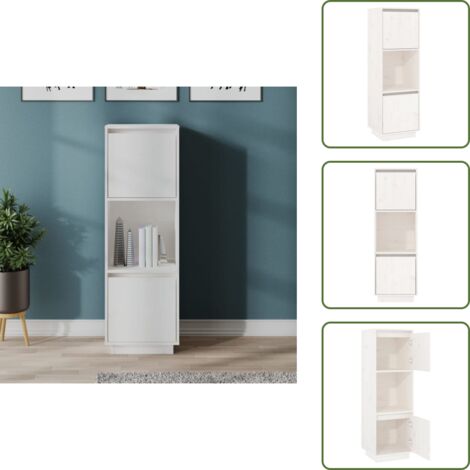 Almacenamiento - vidaXL Aparador alto de madera maciza de pino banco 38x35x117 cm - Muebles decorativos
