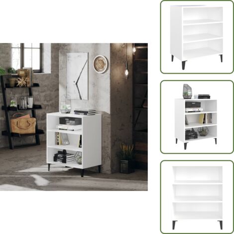 Almacenamiento - vidaXL Aparador de madera contrachapada blanco 57x35x70 cm - Madera contrachapada