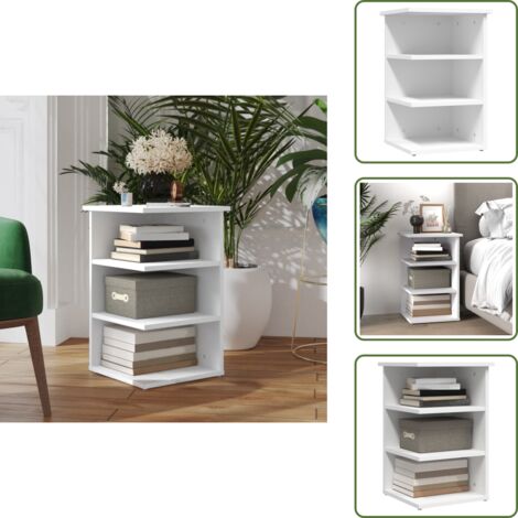 Almacenamiento - vidaXL Armario auxiliar de madera contrachapada blanco 35x35x55 cm - Madera contrachapada
