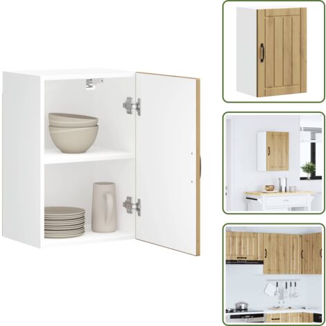 Almacenamiento - vidaXL Armario de pared de cocina Lucca roble artesanal - Armario de madera