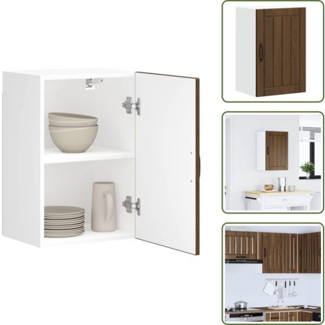 Almacenamiento - vidaXL Armario de pared de cocina Lucca roble marrón - Armario de madera